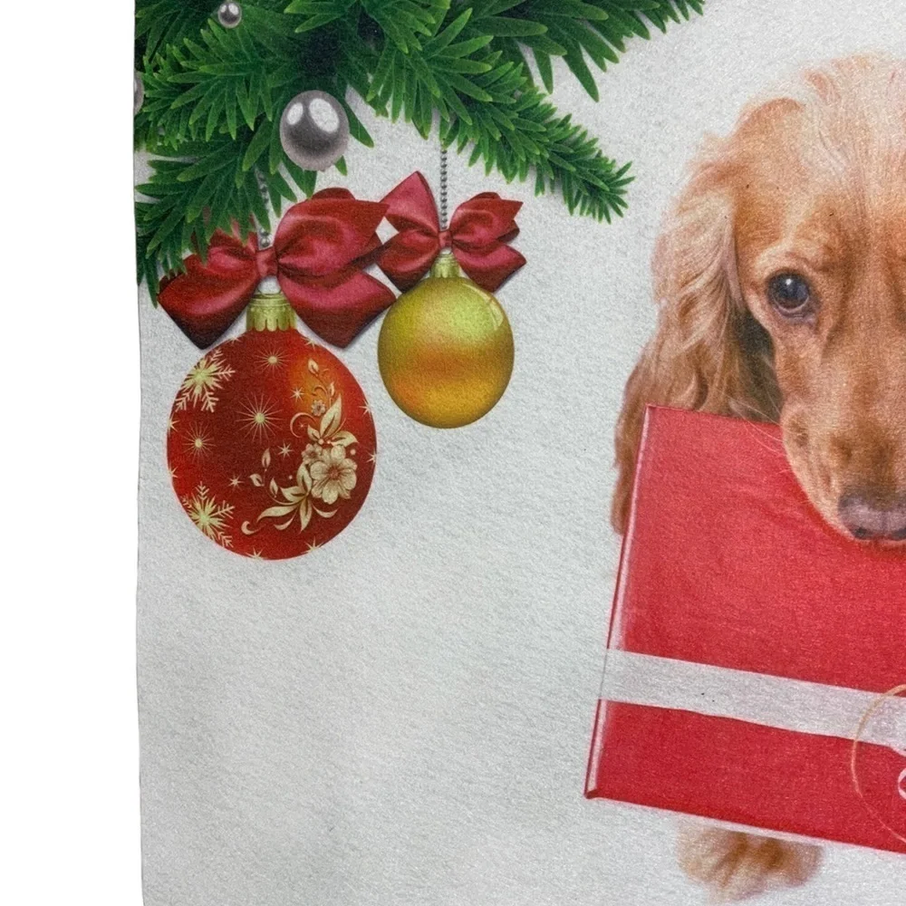 Holiday Doormat Puppy Dog Christmas Decor Rectangle 16 X 24 In Multicolor